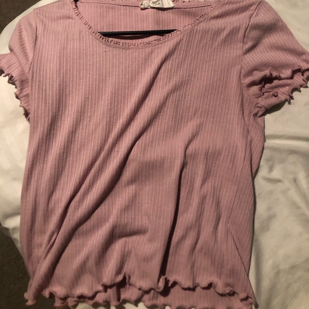 Pink ruffle tee